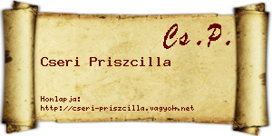 Cseri Priszcilla névjegykártya